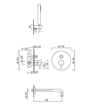 MY FUTURE - 5903 - Recessed chromed brass bathtub mixer by Rubinetteria Giulini - view 3